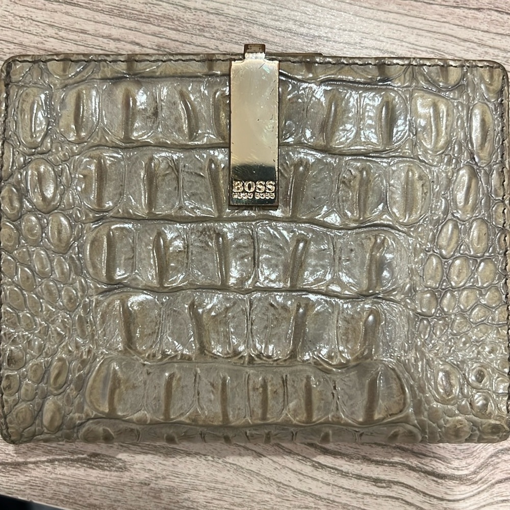 Embossed Hugo boss leather wallet